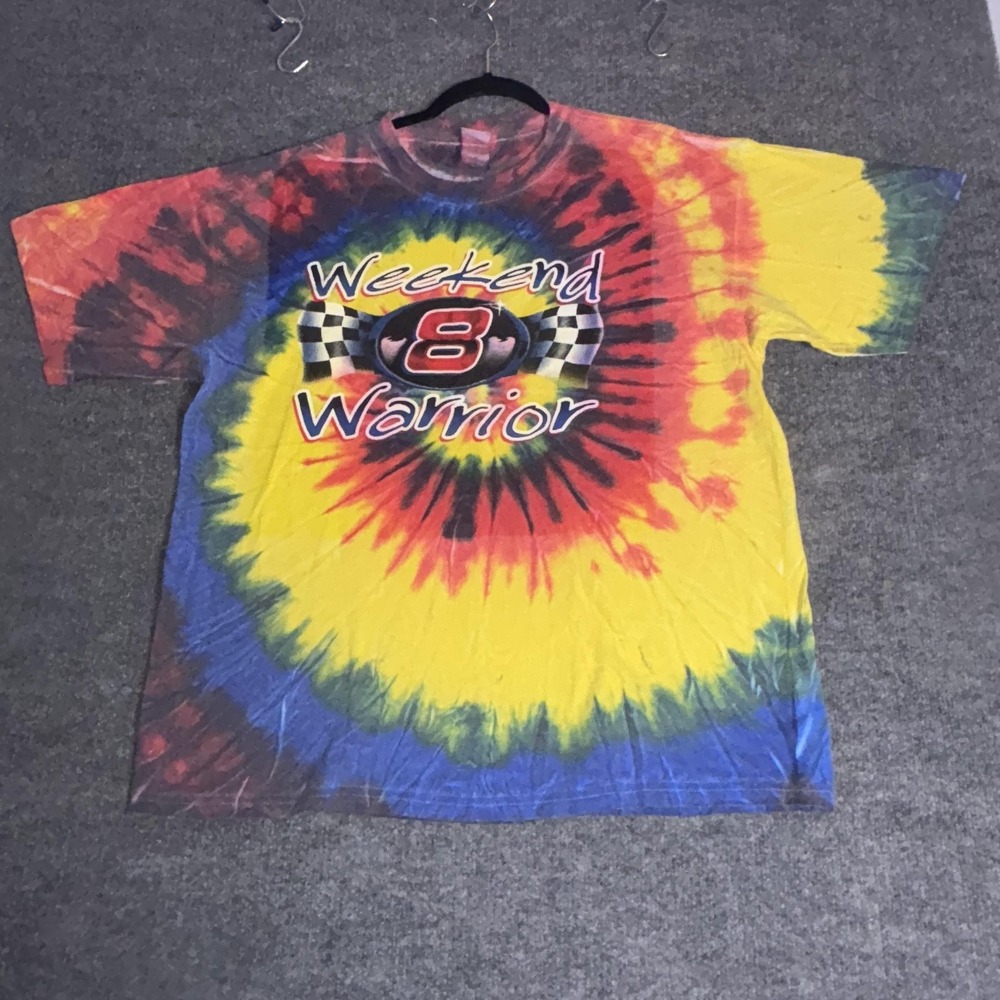 Gildan Weekend Warrior Racing Tie Dye Graphic T-Shirt Mens XL Multi Color 8